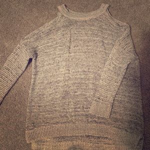 Cropped Sweater with cutout shoulders